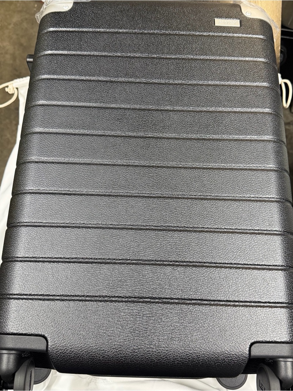 NEW Away Travel The Aluminum Edge Bigger Carry-On in Jet Black Suitcase luggage